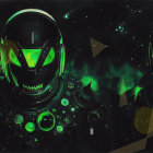 Futuristic astronauts in dark suits against cosmic backdrop