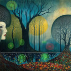 Surreal Landscape with Nature and Female Figure