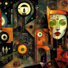 Surreal Composition of Mechanical and Human Elements
