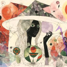 Colorful Abstract Landscape with Geometric Shapes