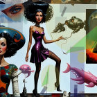 Surreal Retro-Futurism and Pop Art Composition