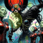 Humanoid Robots in Futuristic Sci-Fi Environment