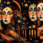 Four Enchanting Women in a Celestial Landscape