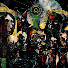 Surreal Composition of Faces and Abstract Forms