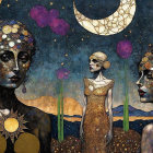 Enchanting Figures Under a Starry Night Sky