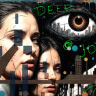 Abstract Portraits of Women in Urban Landscape Art