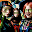 Colorful Collage of Women in Artistic Outfits