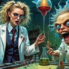 Eccentric Scientists Conducting Colorful Experiments