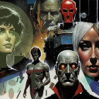 Retro-Futuristic Collage with Diverse Characters and Themes