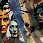 Artistic Representation of Four Powerful Female Figures
