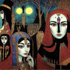 Egyptian-Inspired Artwork with Mystical Elements