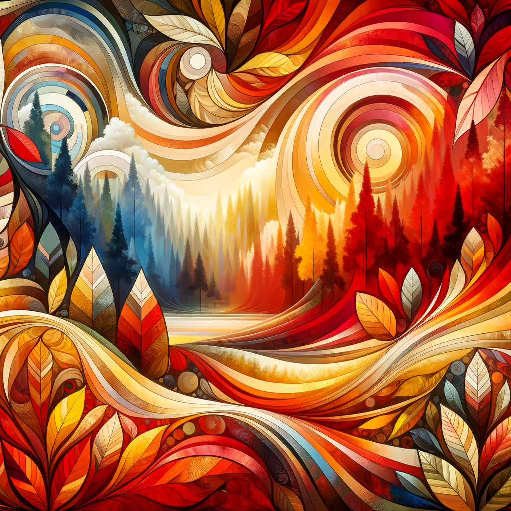 Vibrant Abstract Landscape of Autumn Colors