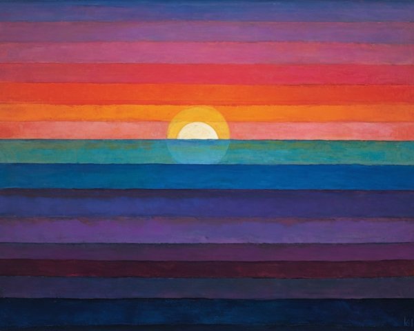 Vibrant Horizon with Warm to Cool Color Transition