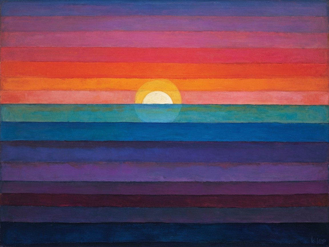 Vibrant Horizon with Warm to Cool Color Transition