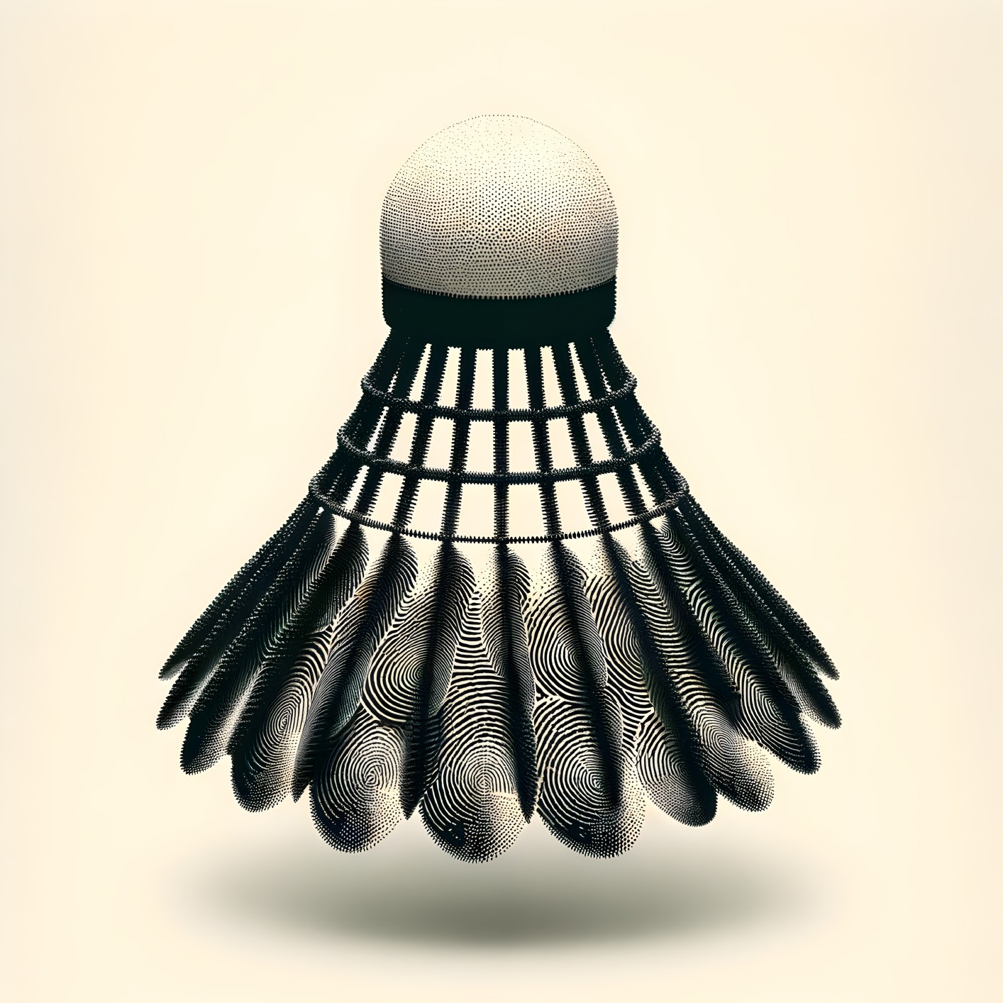 Stylized Shuttlecock with Intricate Dot Patterns