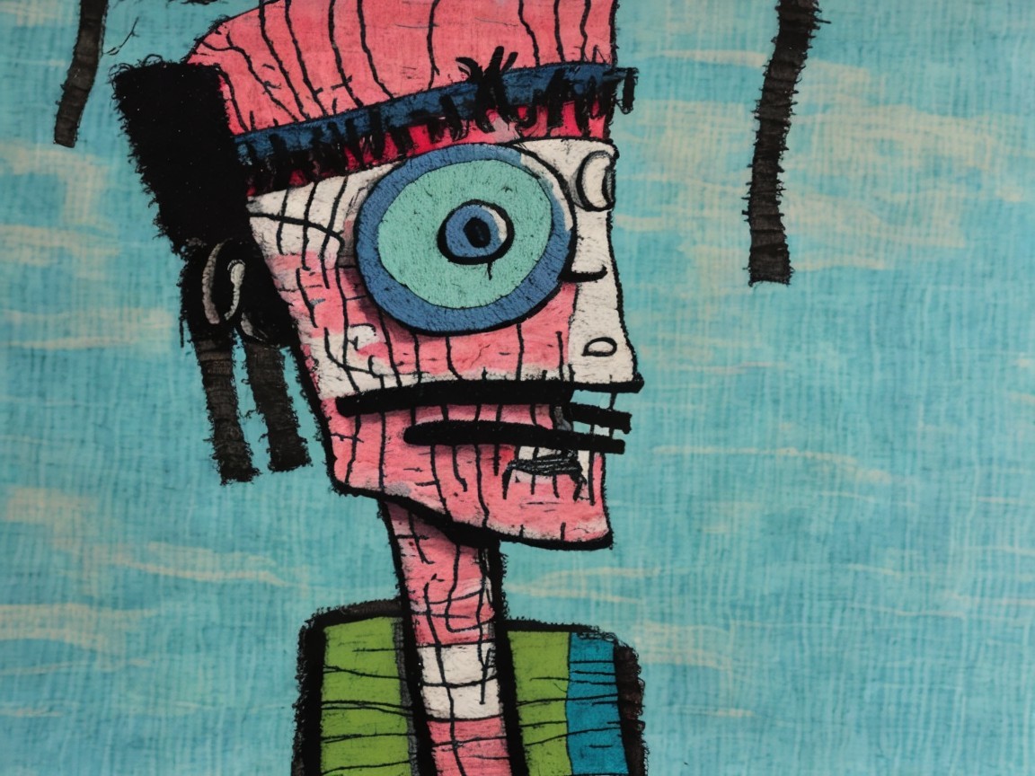 Whimsical Cartoon Character with Exaggerated Features