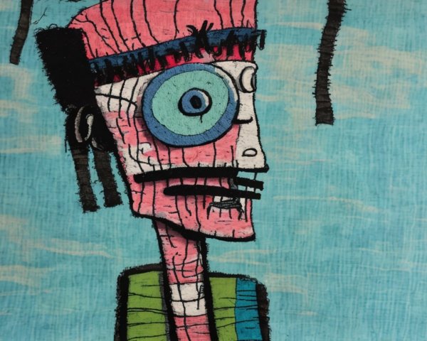 Whimsical Cartoon Character with Exaggerated Features