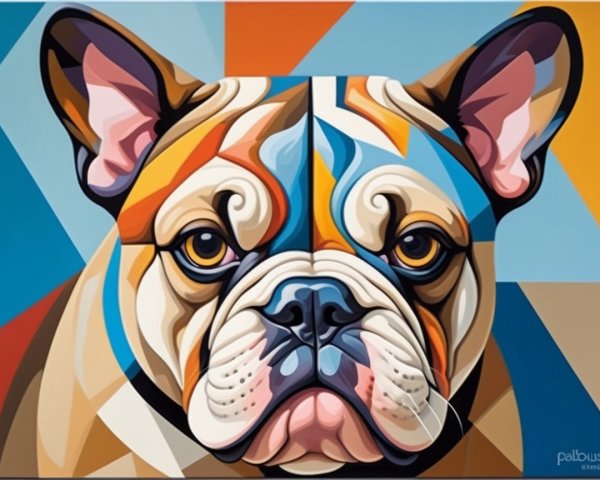 Vibrant French Bulldog Artwork with Bold Colors