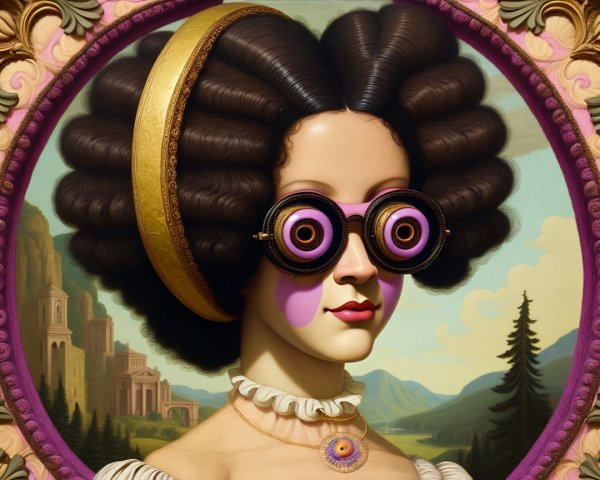 Whimsical Portrait of a Woman with Unique Style