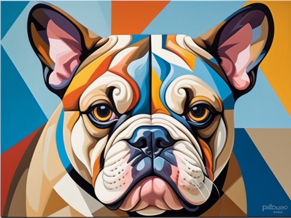Vibrant French Bulldog Artwork with Bold Colors