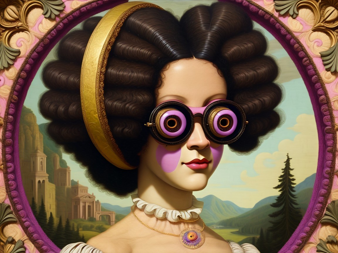 Whimsical Portrait of a Woman with Unique Style