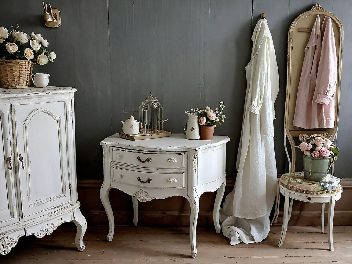 Charming Vintage Indoor Setting with Soft Pastel Decor