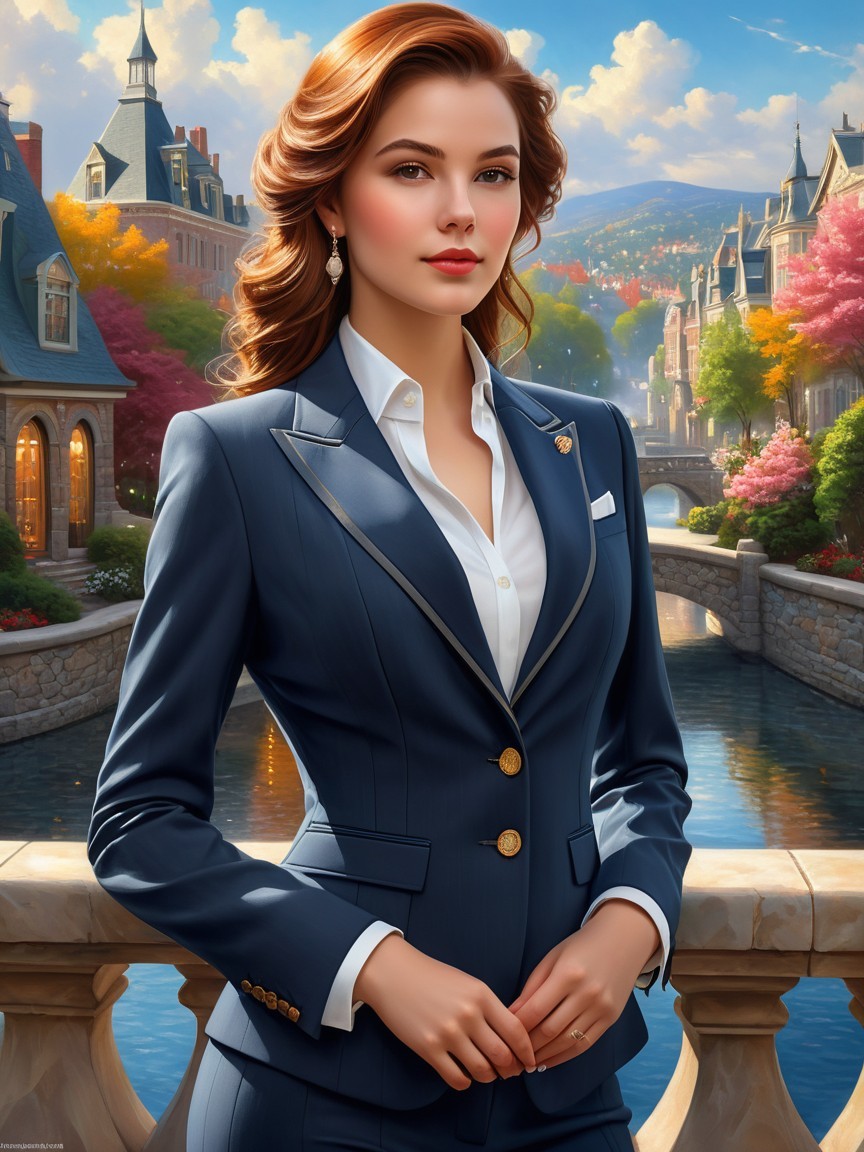 Confident Woman in Tailored Suit by Autumn Canal