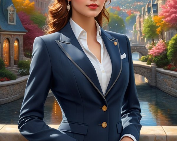 Confident Woman in Tailored Suit by Autumn Canal