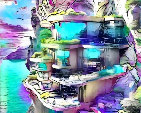 Futuristic Cliffside Residence with Glass Facades