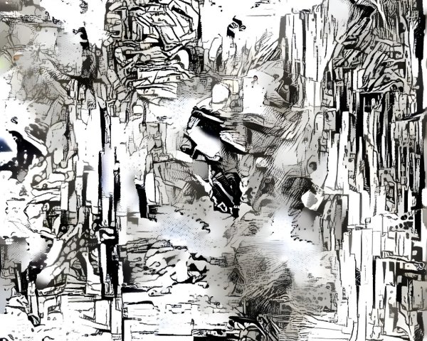 Abstract Composition with Chaotic Lines and Shapes