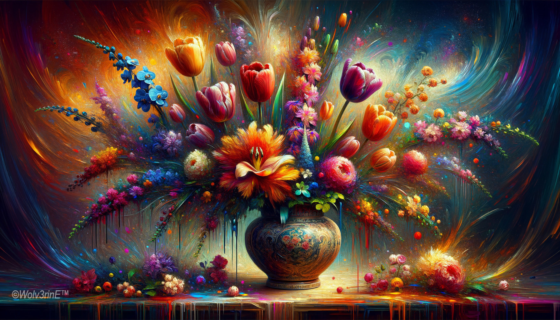 Floral Symphony: Cosmic Bouquet