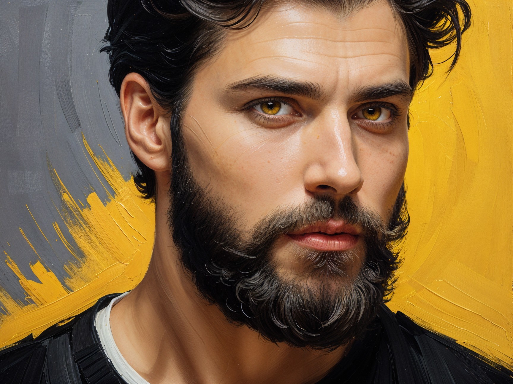 Close-Up Portrait of a Man with Striking Features