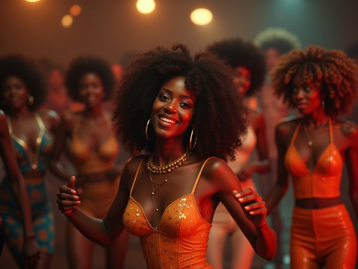 Vibrant Dance Party Celebrating Natural Hairstyles