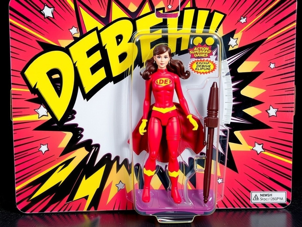 Superhero Action Figure with Red Costume and Accessories