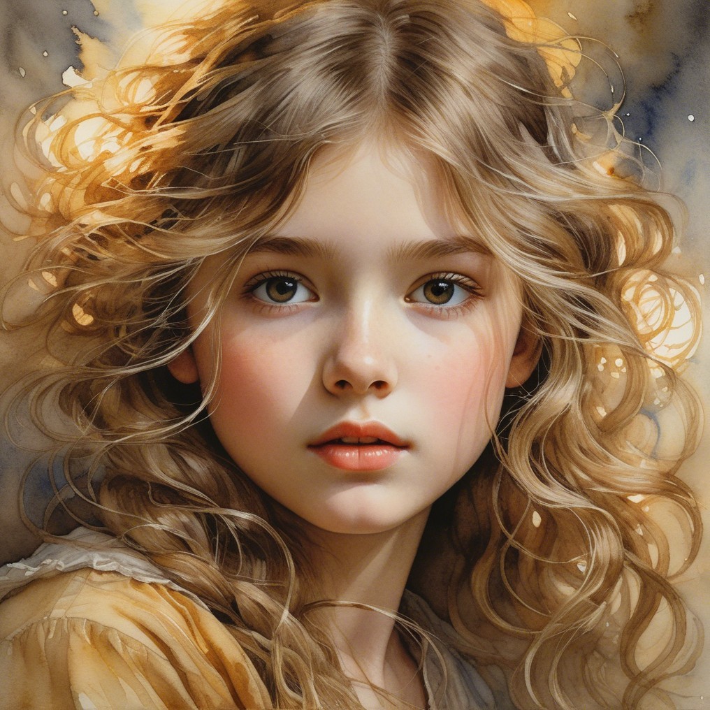 Captivating Portrait of a Young Girl with Blonde Hair