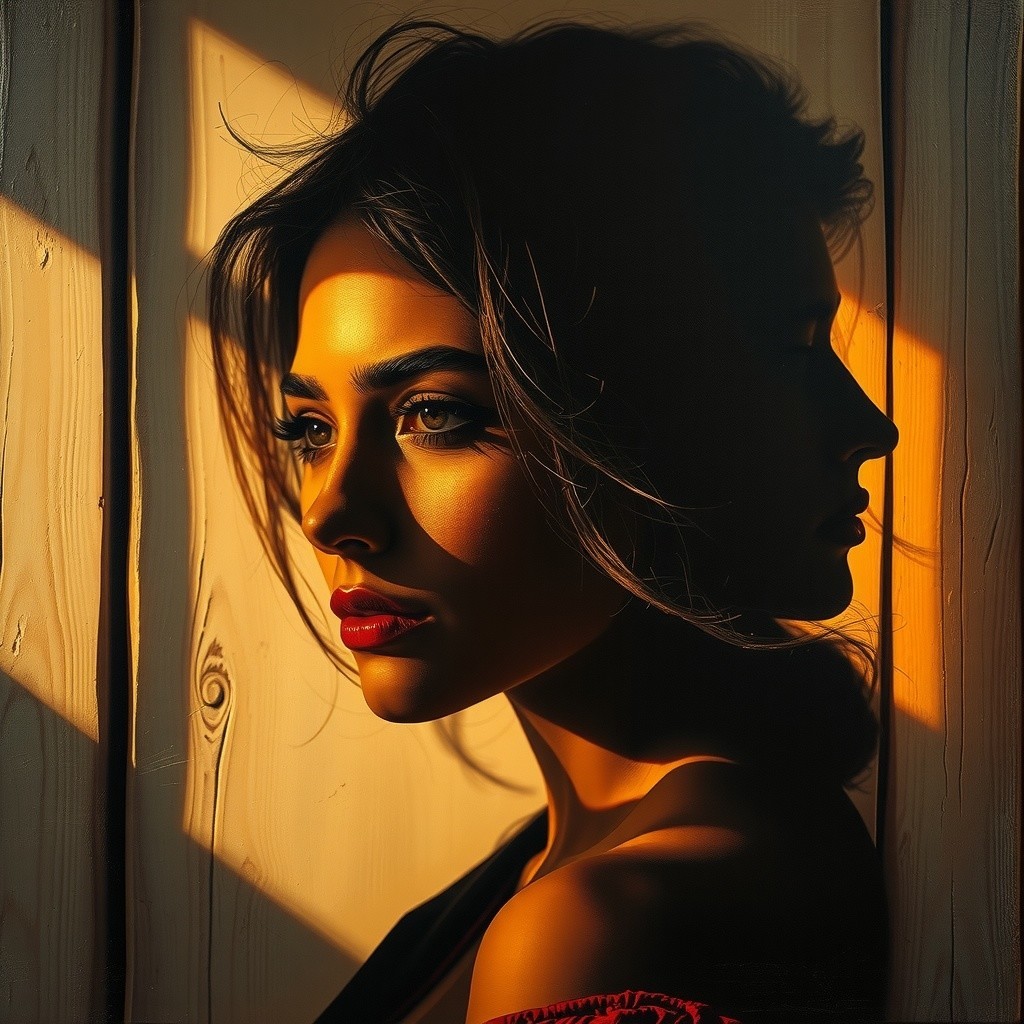 Profile of a Woman in Warm Golden Light