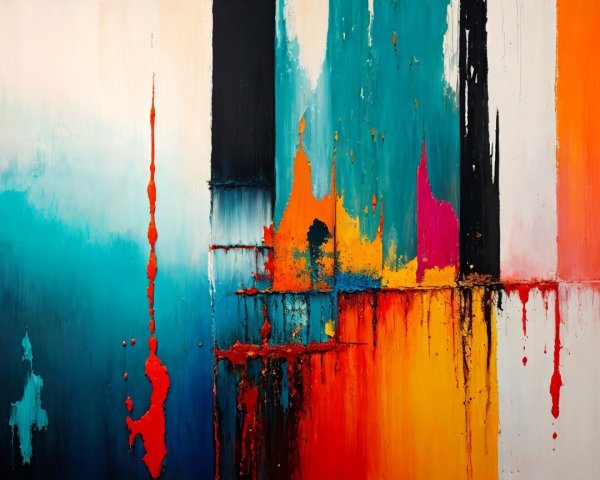 Abstract Composition with Vibrant Colors and Textures