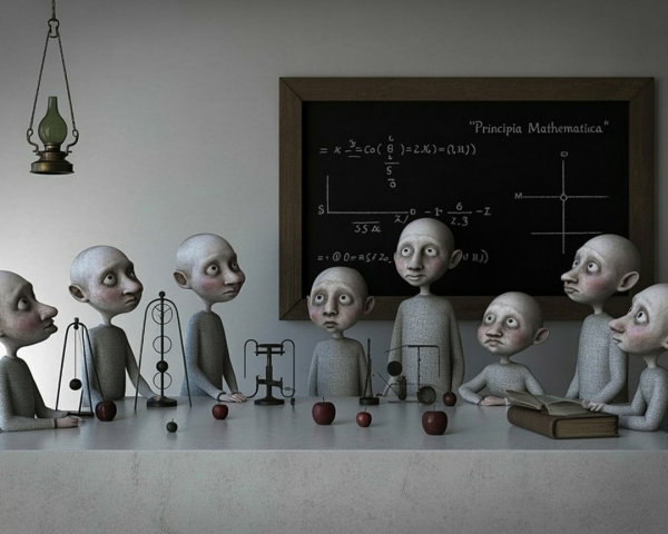 Stylized Characters Engaged in Math in Classroom