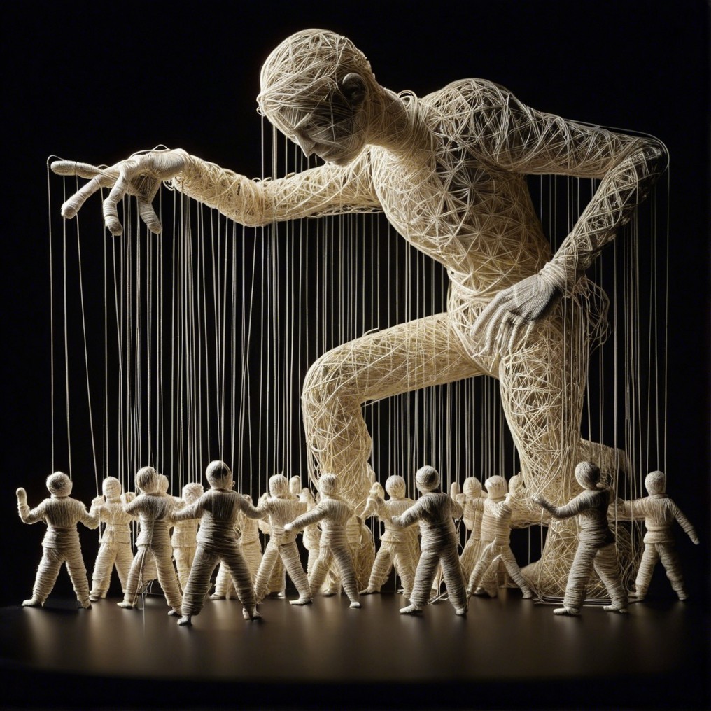 Intricate Puppet Figure Dominates Smaller Characters