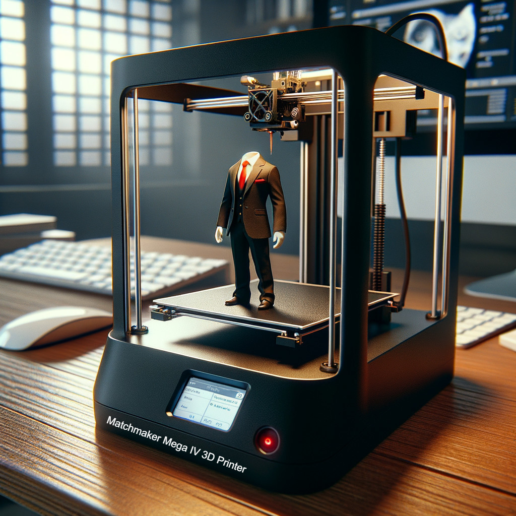 3D Printed Miniature Man in Suit in Modern Workspace