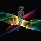 Astronaut in Colorful Cosmic Space Environment