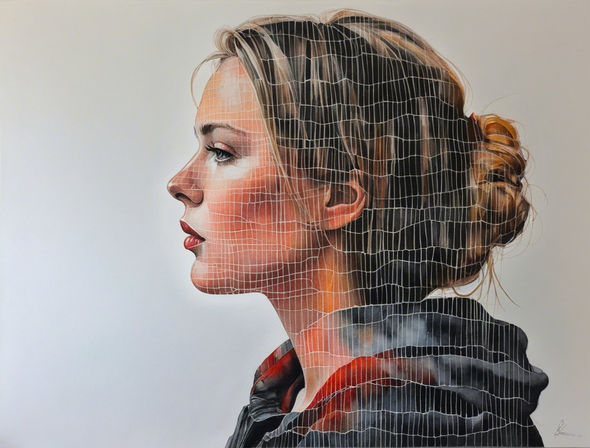 Detailed Side Profile of a Young Woman in Hoodie