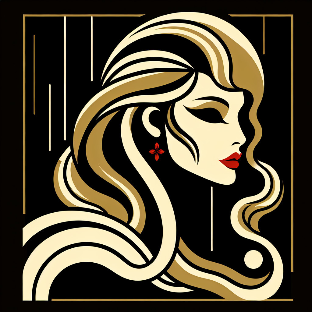 Stylized Profile of a Woman with Elegant Features