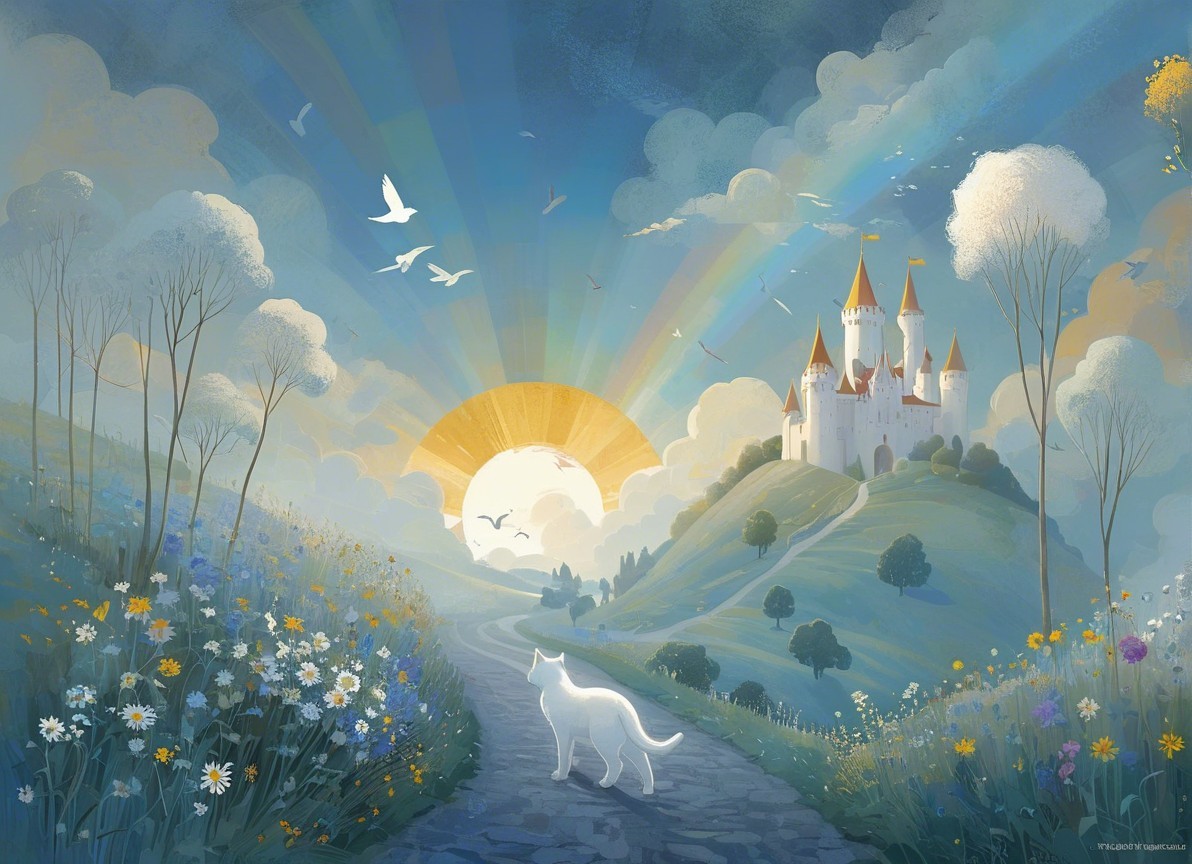 Serene Landscape with Castle and Winding Path