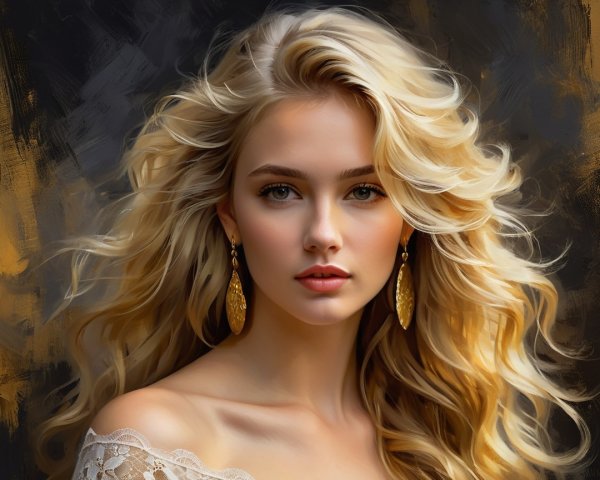 Portrait of a Young Woman with Golden Blonde Hair