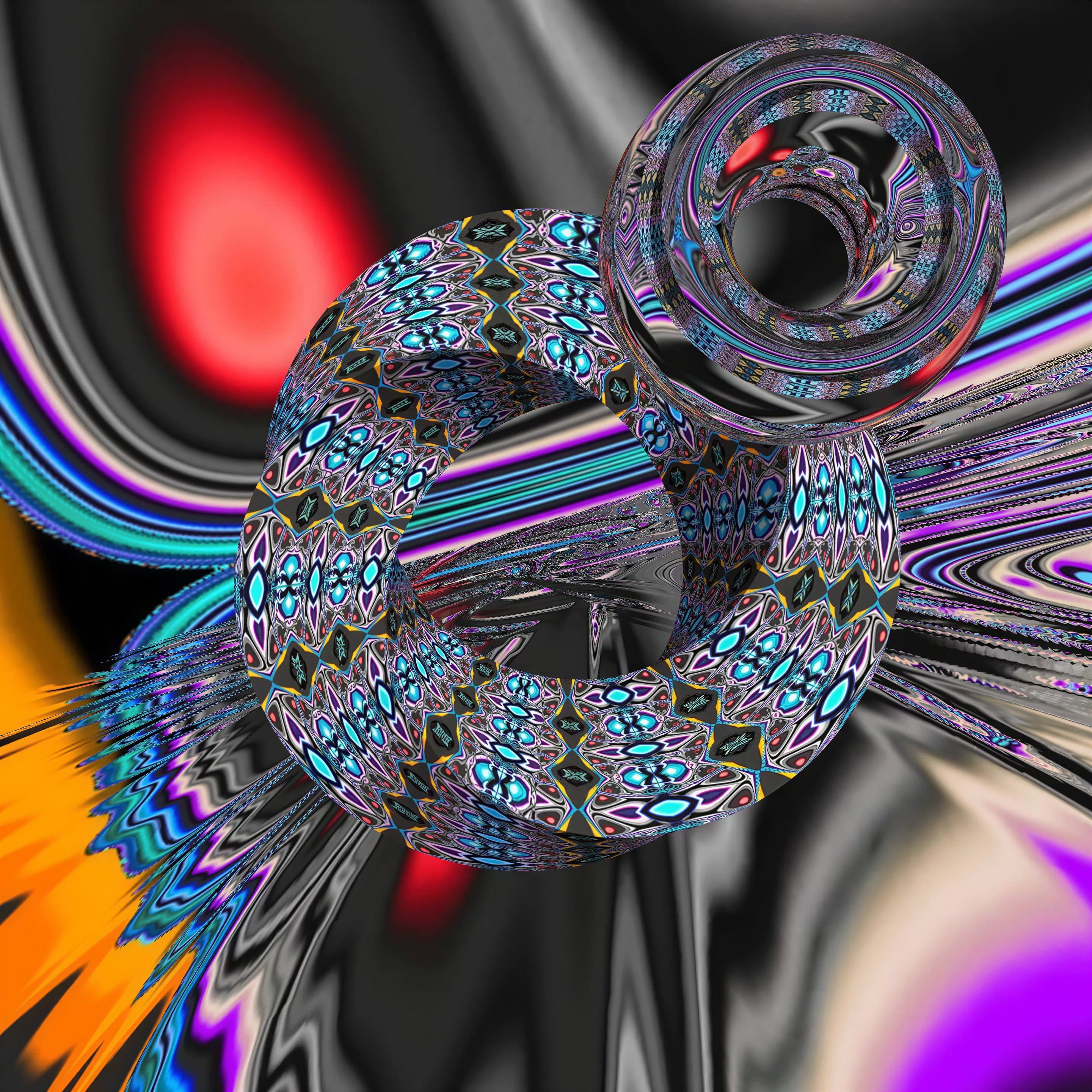 Vibrant Abstract Patterns with Geometric Designs