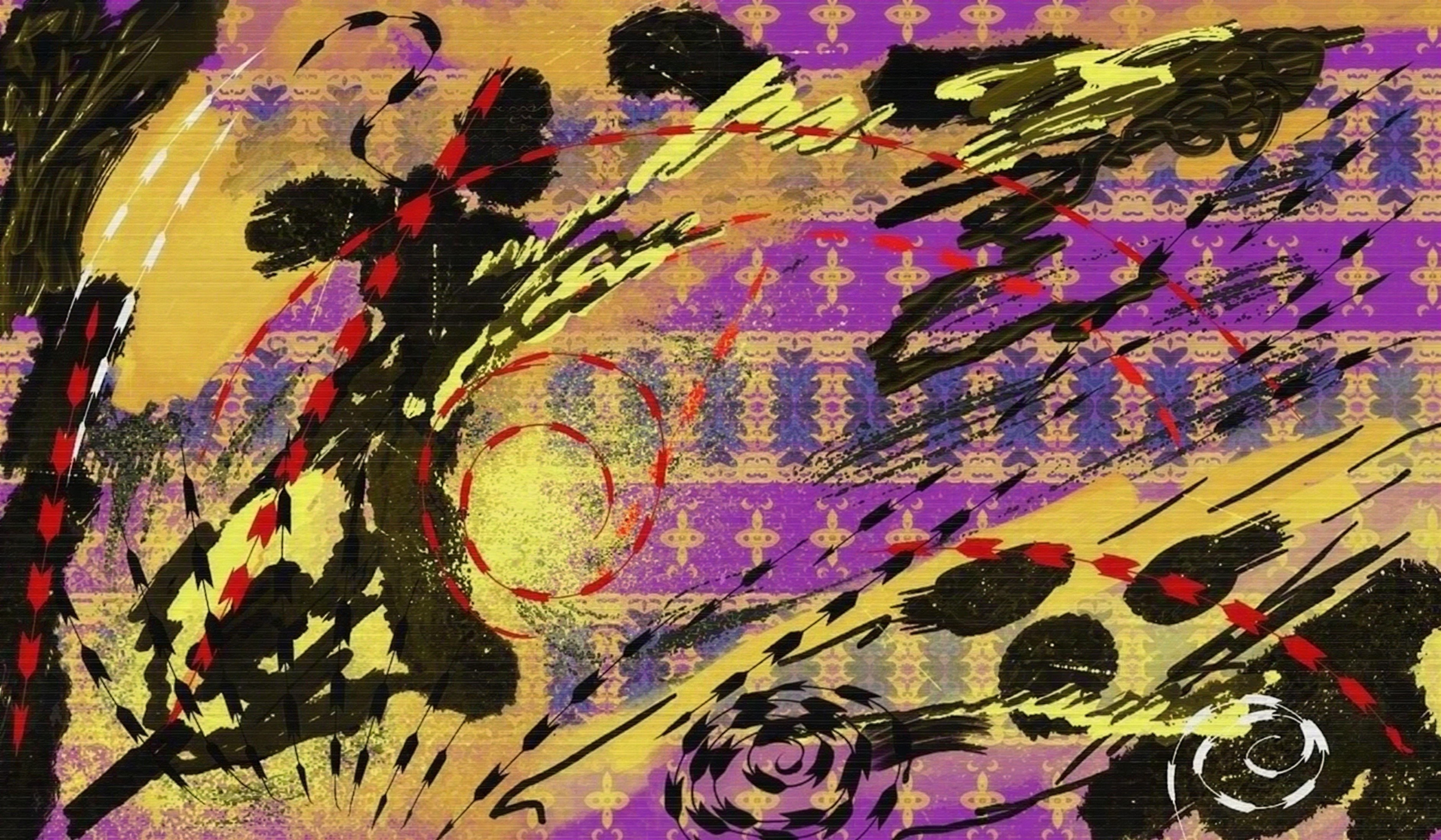 Tribal Abstract Art with Bold Colors and Patterns