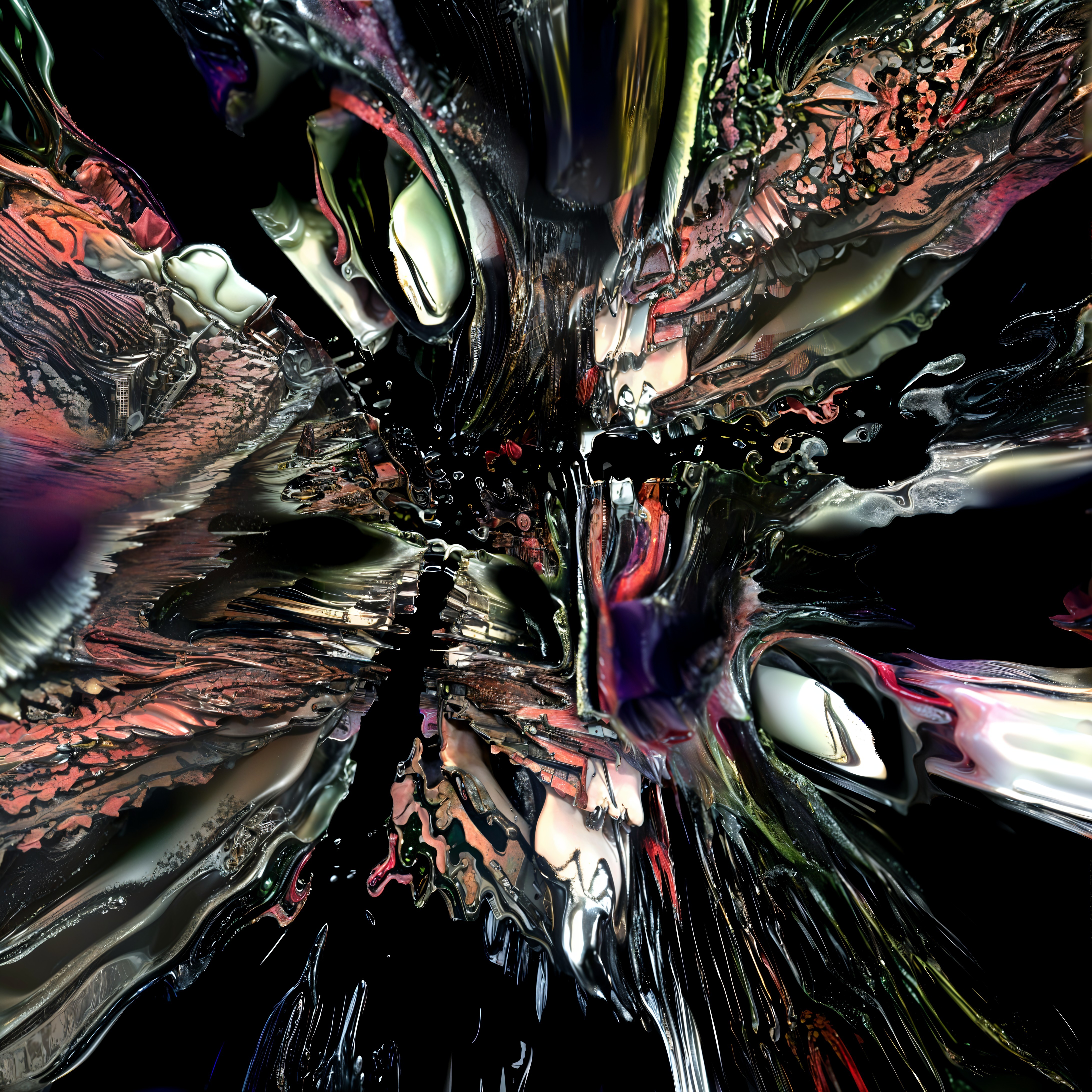Abstract Composition of Vibrant Colors and Textures