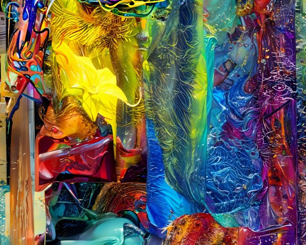Vibrant Abstract Composition with Colorful Swirls