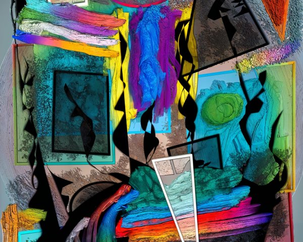 Abstract Composition with Vibrant Colors and Shapes